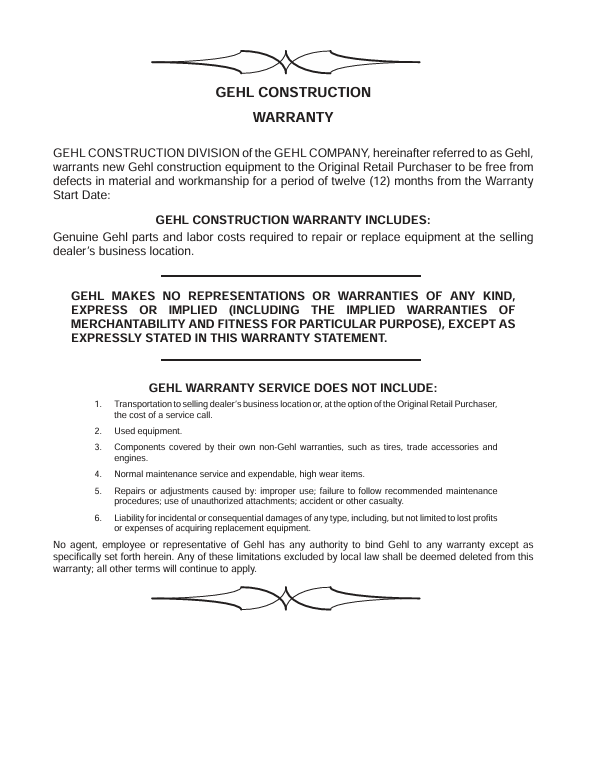 Download GEHL 521 Loader Operator Manual 909881 in PDF Format