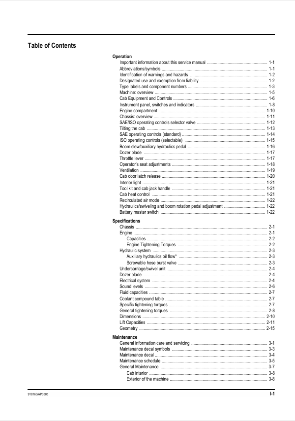 Download GEHL 603 Compact Excavator Workshop Service Manual PDF
