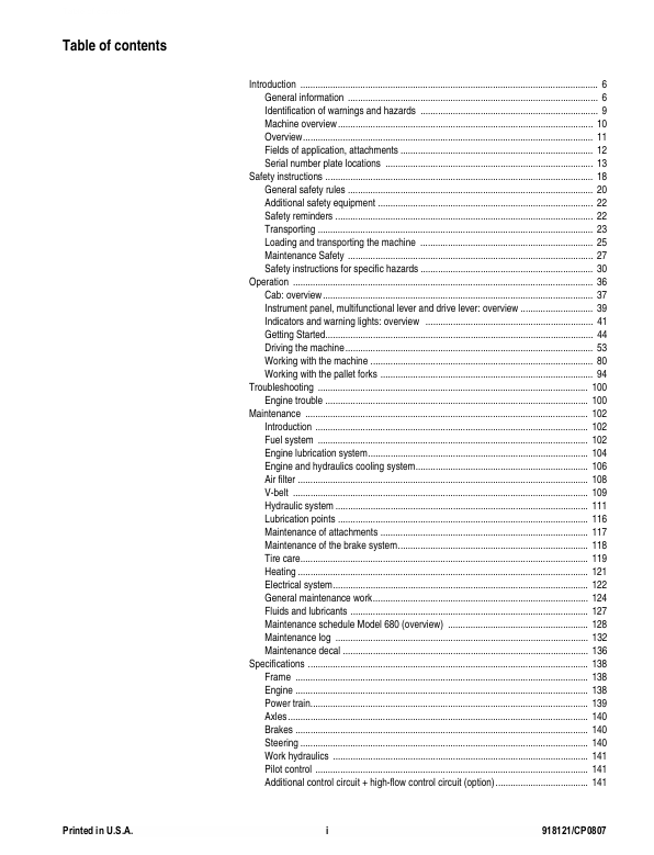 Download GEHL 680 All Wheel Steer Loader Manual 918121 PDF