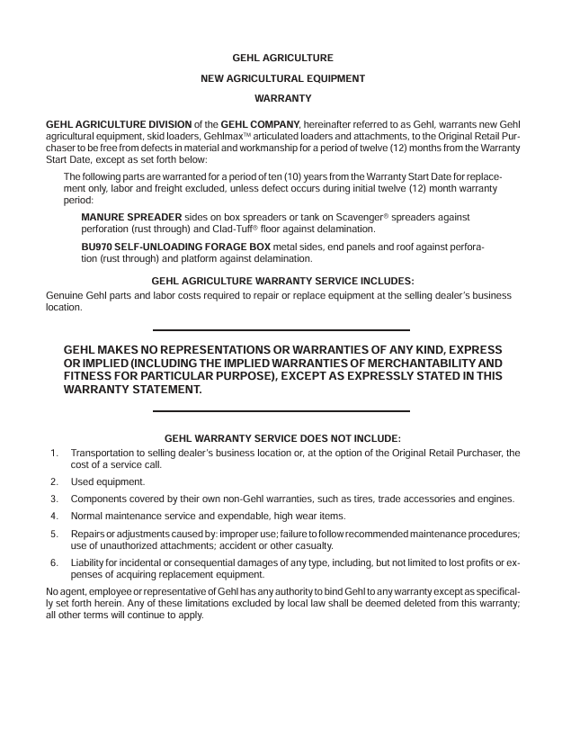 Download GEHL 7000 Series Mixer Feeder Operator Manual PDF 907060
