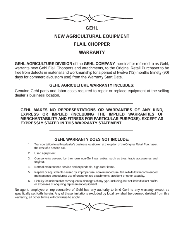 Download GEHL 7200 Flail Chopper Operator Manual PDF 907111