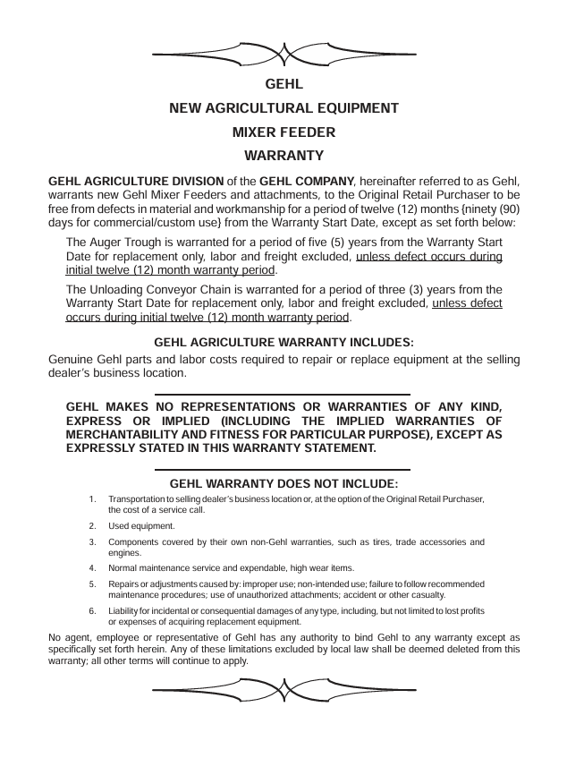 Download GEHL 8210 Mixer Feeder Operator Manual 908015 PDF