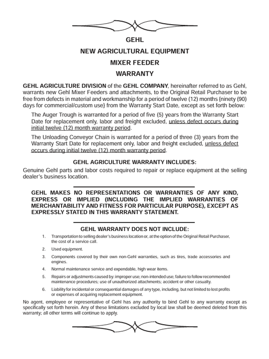 Download GEHL 8210 Mixer Feeder Operator Manual 908015 PDF