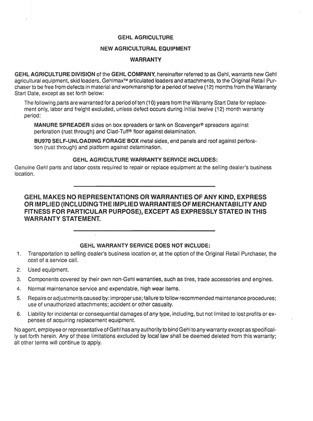 Download GEHL 860 865 Forage Harvester Operator Manual 904967