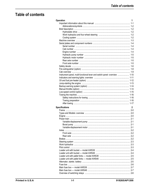 Download GEHL AWS36 AWS46 Loader Service Repair Manual PDF