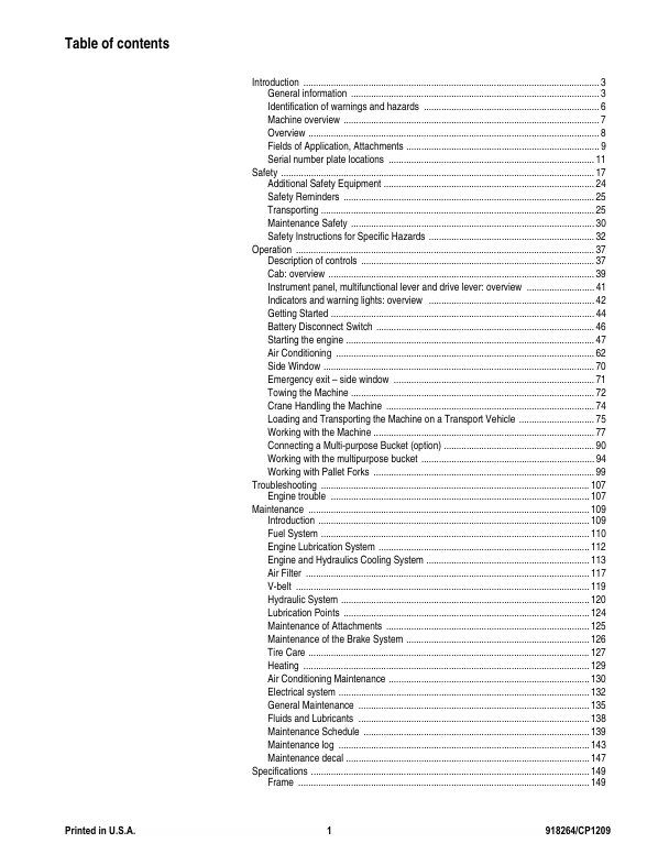 Download GEHL AWS36 All Wheel Steer Loader Manual 918264 PDF