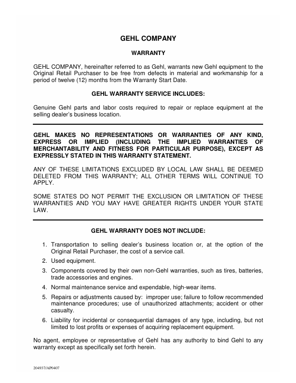 Download GEHL AWS46 Operator Manual PDF – All Wheel Steer Loader 918267