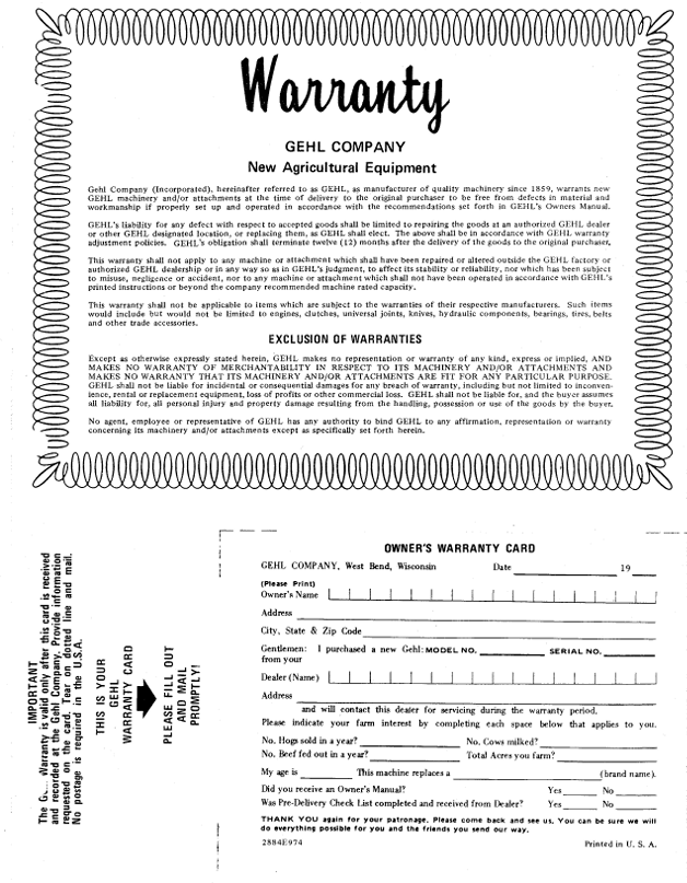 Download GEHL BU 610 Forage Box Owner's Manual 901651 PDF