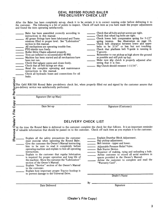 Download GEHL RB 1500 Baler Owner Manual 901645 PDF