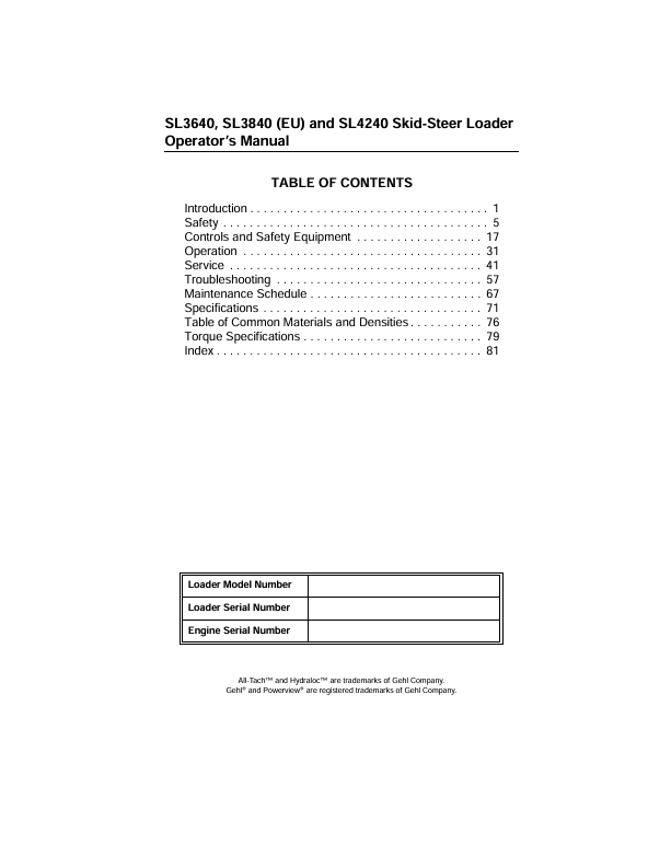 Download GEHL SL3640, SL3840, SL4240 Operator Manual 917173