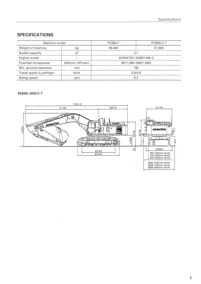Download GEN00013-01: Komatsu PC600-7 Hydraulic Excavator Assembly Instructions
