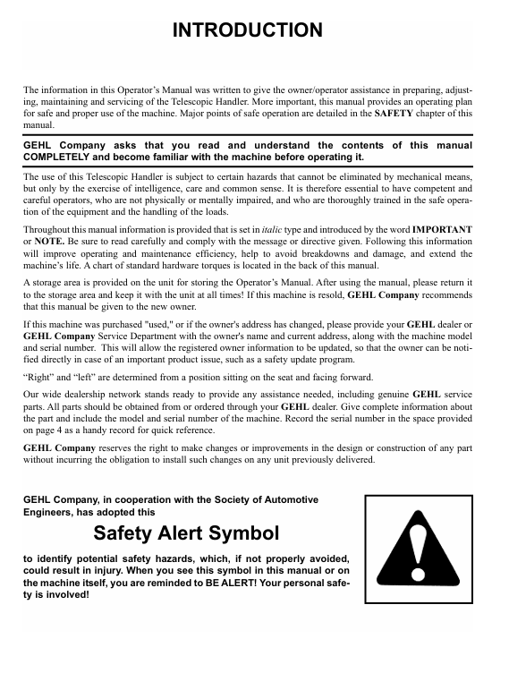 Download GHEL CT5-16 Turbo Telehandler Operator Manual PDF (913225)