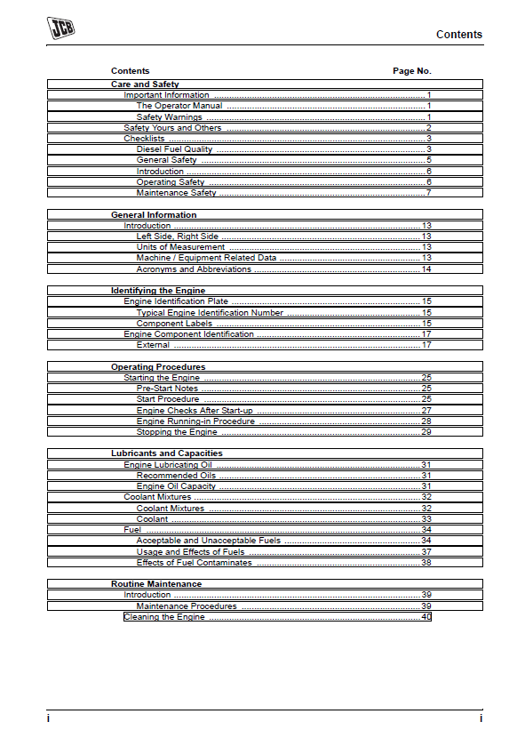 Download JCB Dieselmax 672 Mechanical Engine Operator Guide PDF