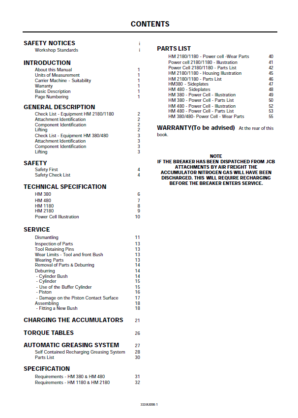 Download JCB Hammermaster HM 2180 to HM 380 Service Manuals