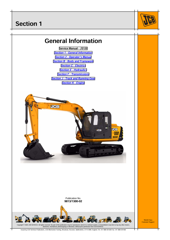 Download JCB JS120 Excavator Repair Manual PDF