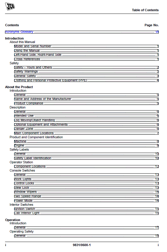 Download JCB JS140 Operator & Maintenance Manual PDF
