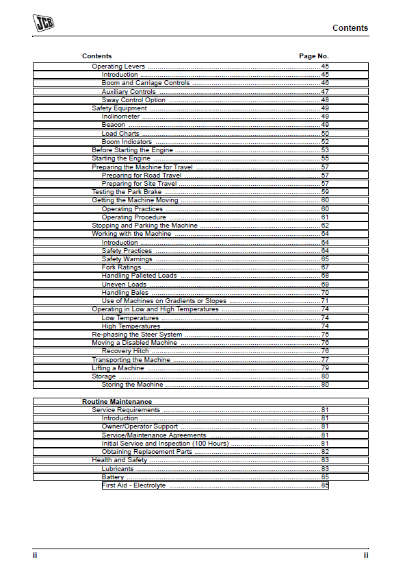 Download JCB Loadall 506C / 506CHL / 508C Service & Operator Guide
