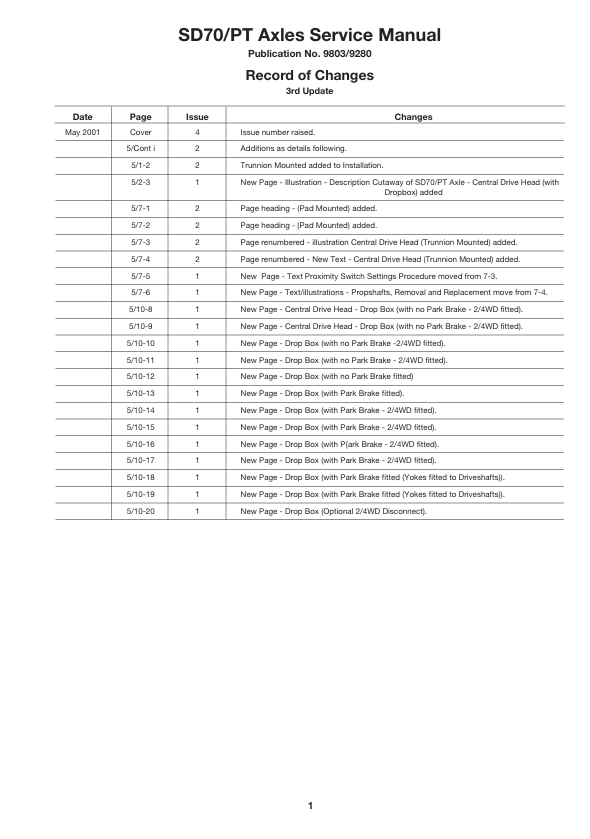 Download JCB SD 70/PT Axle Drivehead Service Manual