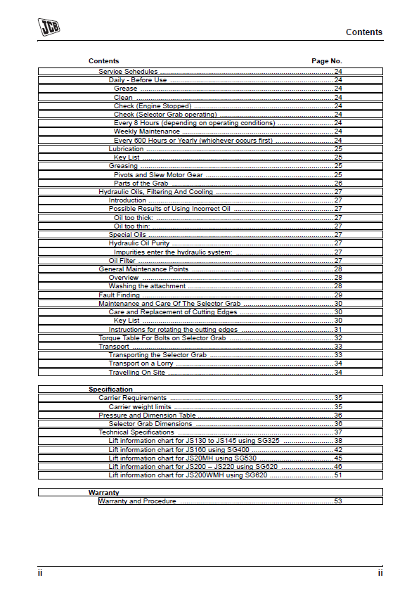 Download JCB Selector Grab Operator & Maintenance Manual