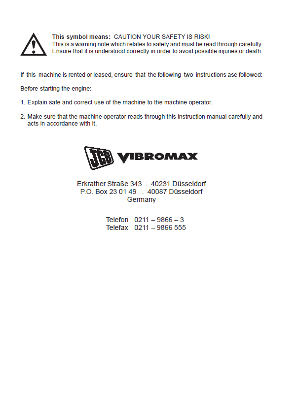 Download JCB VMF 130 D Compactor User Guide PDF
