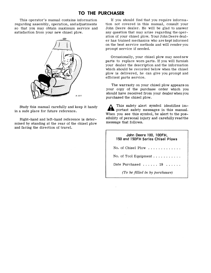 Download John Deere 100FH & 150FH Chisel Plow Manual OMN159156