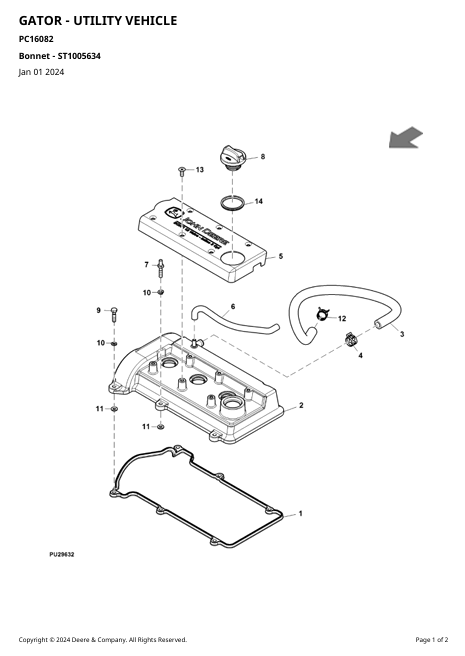 Download John Deere 1210A Grain Cart Parts Catalogue PC1608