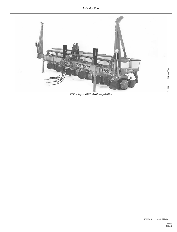 Download John Deere 1700 1730 MaxEmerge Plus Planter Manual OMA62499 PDF