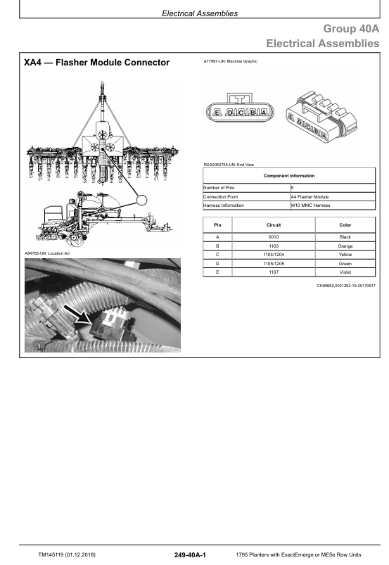 Download John Deere 1795 Planter Diagnostic Manual TM145119 for ExactEmerge ME5E Units