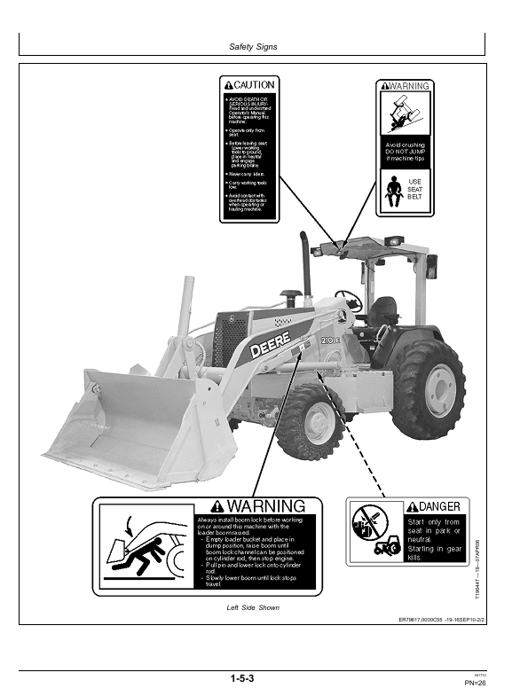 Download John Deere 210LE Landscape Loader Manual OMT186794 Complete PDF