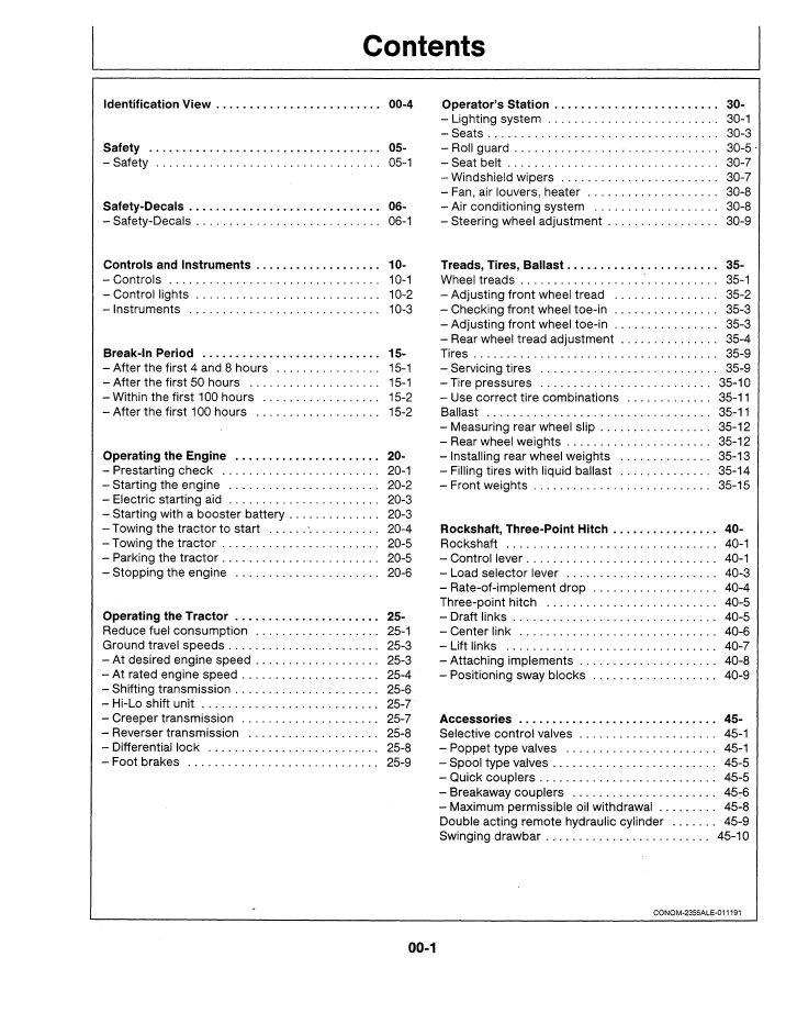 Download John Deere 2355 2555 Tractor Operator Manual | OML64483