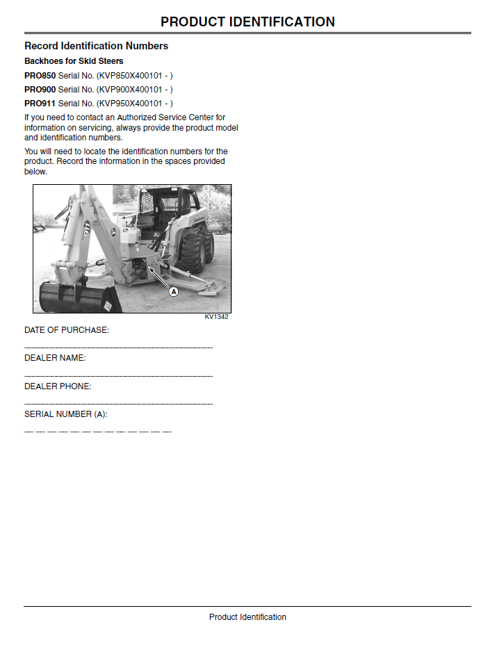 Download John Deere 260 270 Skid Steer Operator Manual | OMKV18678
