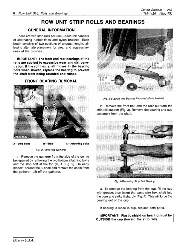Download John Deere 283 Cotton Stripper Workshop Manual TM1126