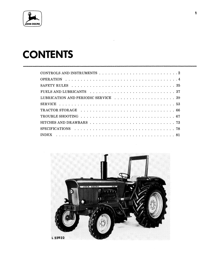 Download John Deere 3130 Tractor Operator Manual | OML29116
