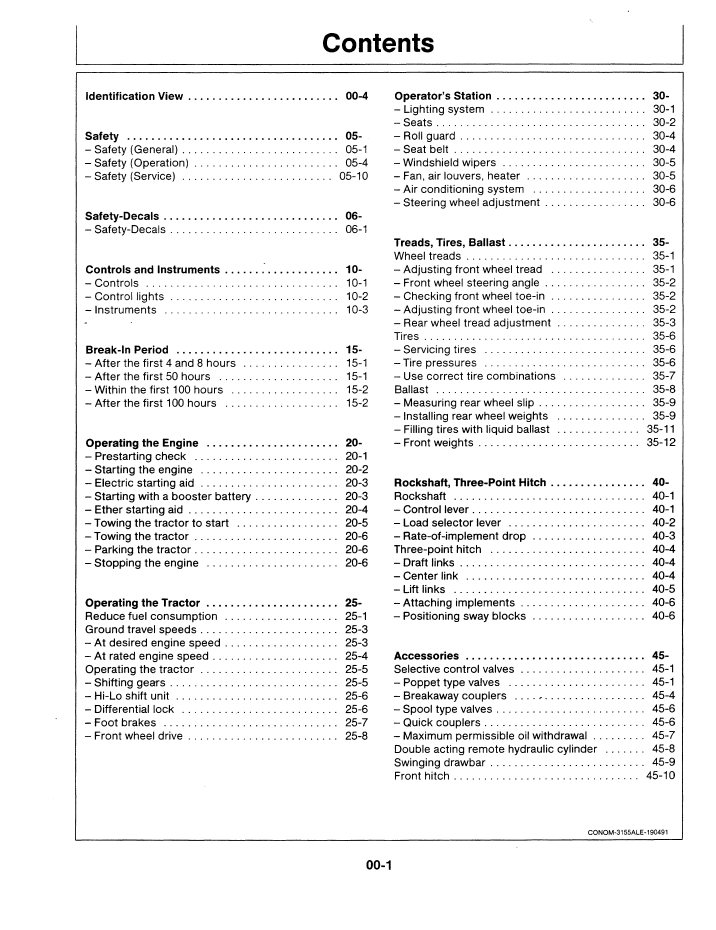 Download John Deere 3155 Tractor Operator Manual | OML60017