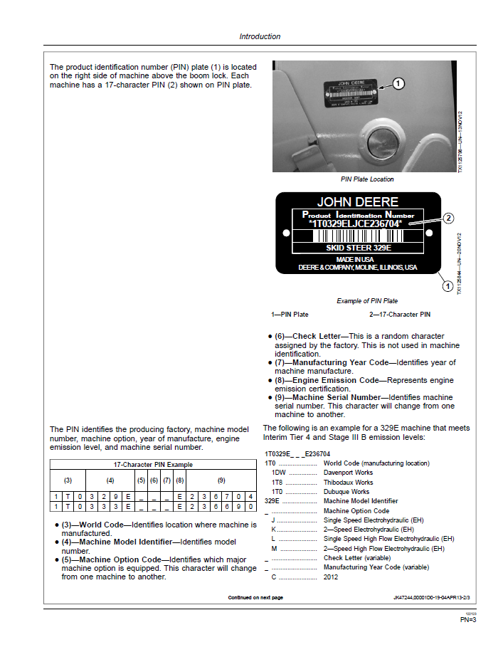 Download John Deere 329E 333E Compact Track Loader Manual OMT306304