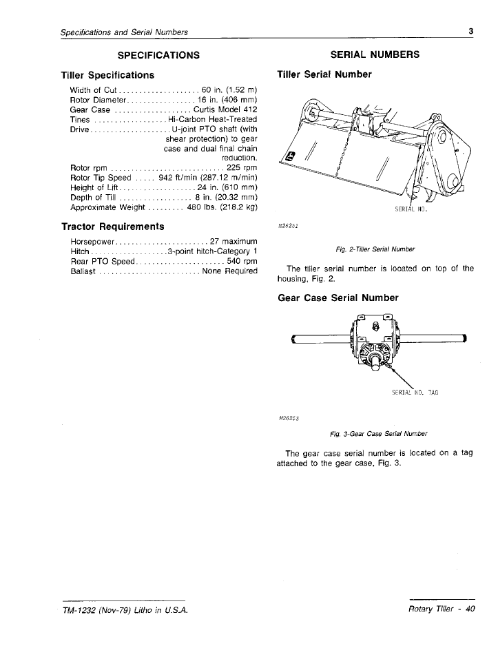 Download John Deere 40 Rotary Tiller Technical Manual TM1232