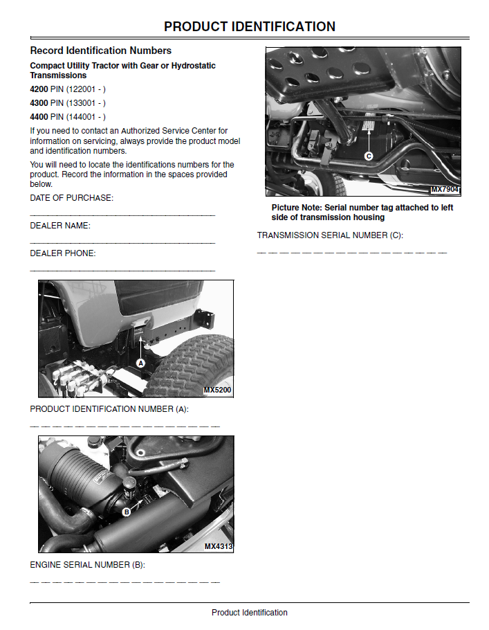 Download John Deere 4200 4300 4400 Compact Utility Tractor Operator Manual | OMLVU11736