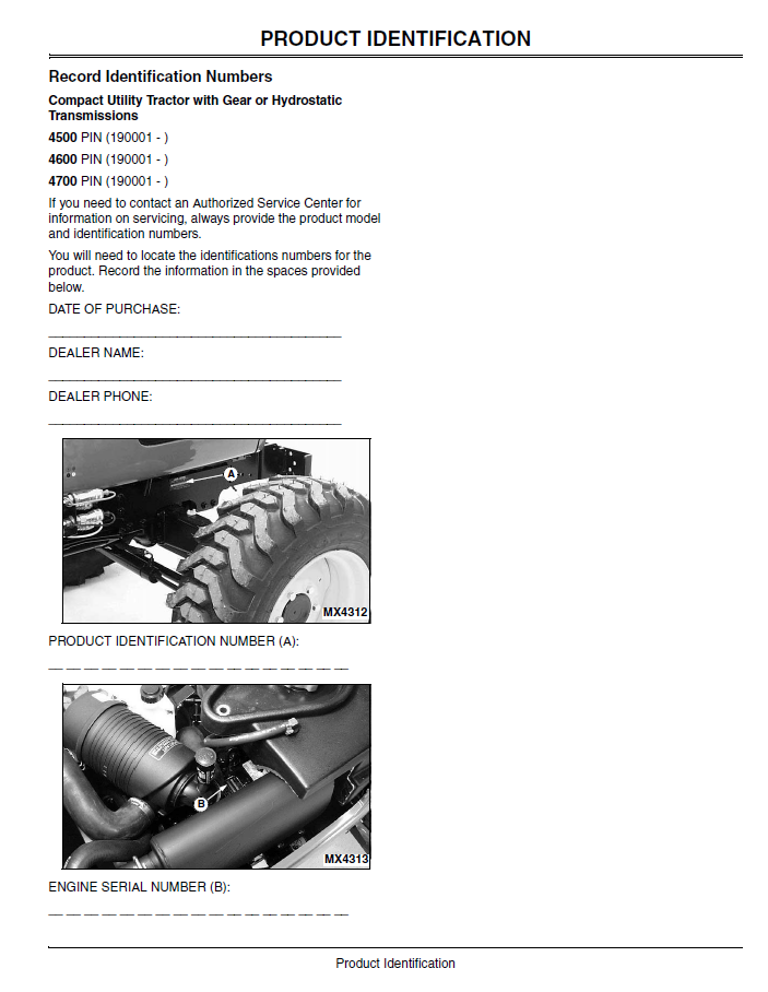 Download John Deere 4500 4600 4700 Compact Utility Tractor Operator Manual | OMLVU11184