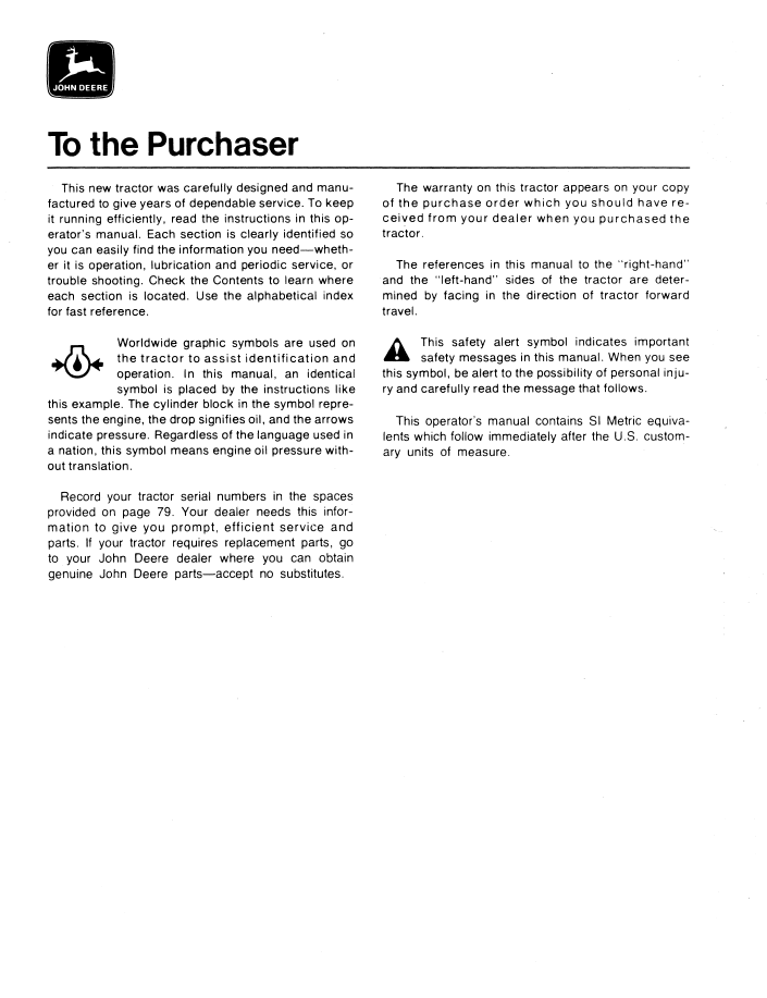 Download John Deere 4630 Tractor Manual OMR65495