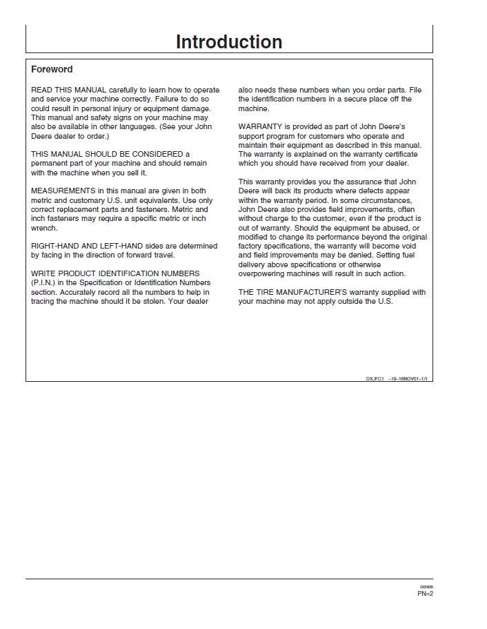 Download John Deere 5025 Series Narrow Tractor Manual OMRE224589