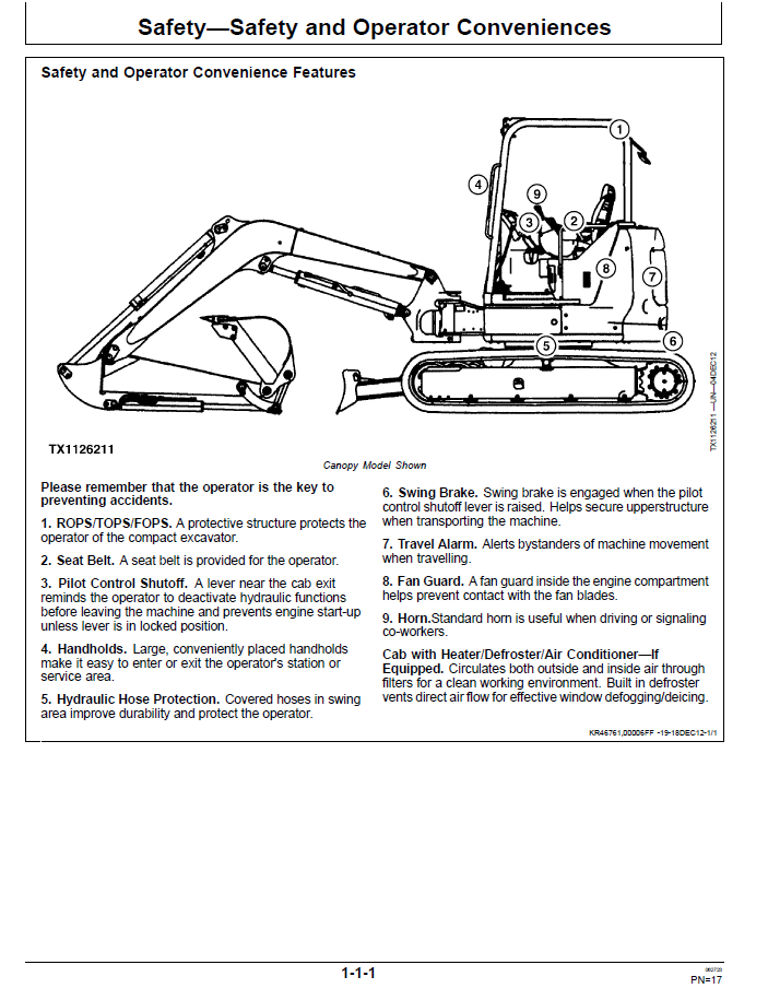 Download John Deere 50G Excavator Operation Manual OMT333114