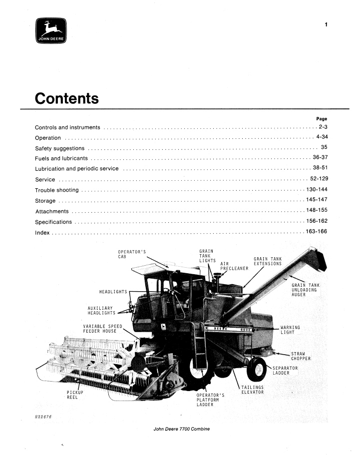Download John Deere 6600 7700 Combine Operator Manual | OMH84605