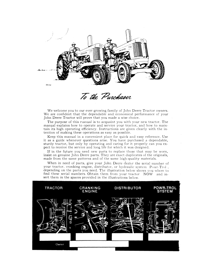 Download John Deere 730 Diesel Tractor Manual OMR20699