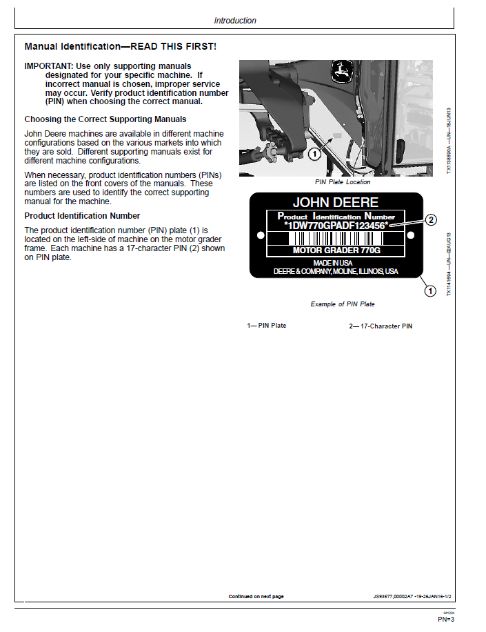 Download John Deere 770G 770GP 772G 772GP Grader Manual OMT314825