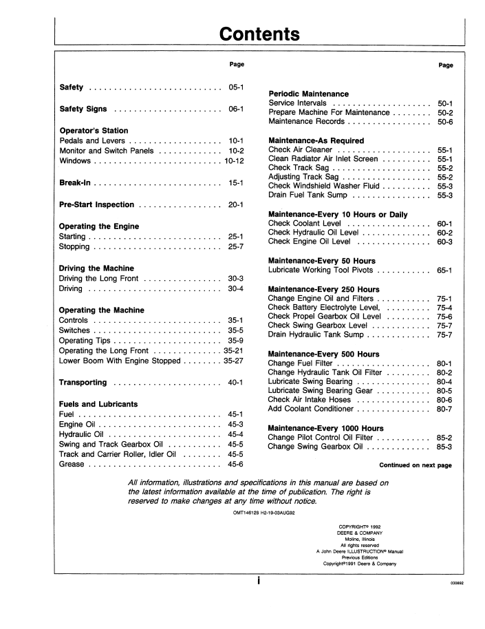 Download John Deere 790E-LC Excavator Operation Manual OMT146128