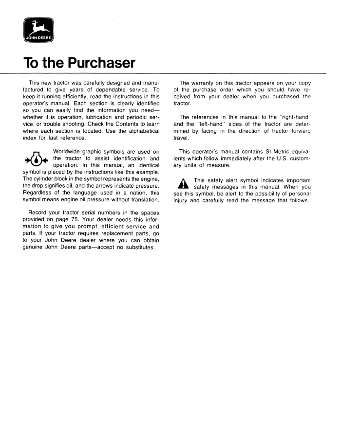 Download John Deere 8430 & 8630 Tractor Manual OMR65222