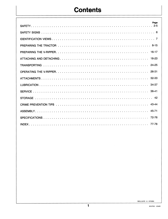 Download John Deere 910 V-Ripper OMA50545 Operator Guide PDF Manual