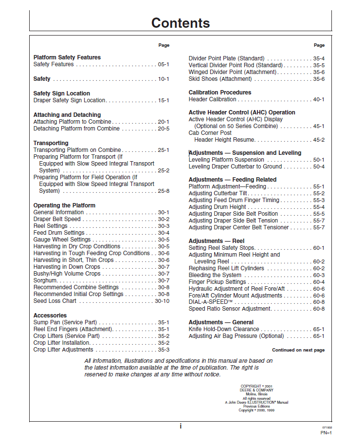 Download John Deere 925D 930D 936D Draper Platform Operator Manual | OMH205903