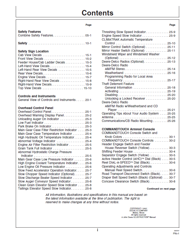 Download John Deere 9660 STS 9760 STS Combine Operator Manual | OMH226957