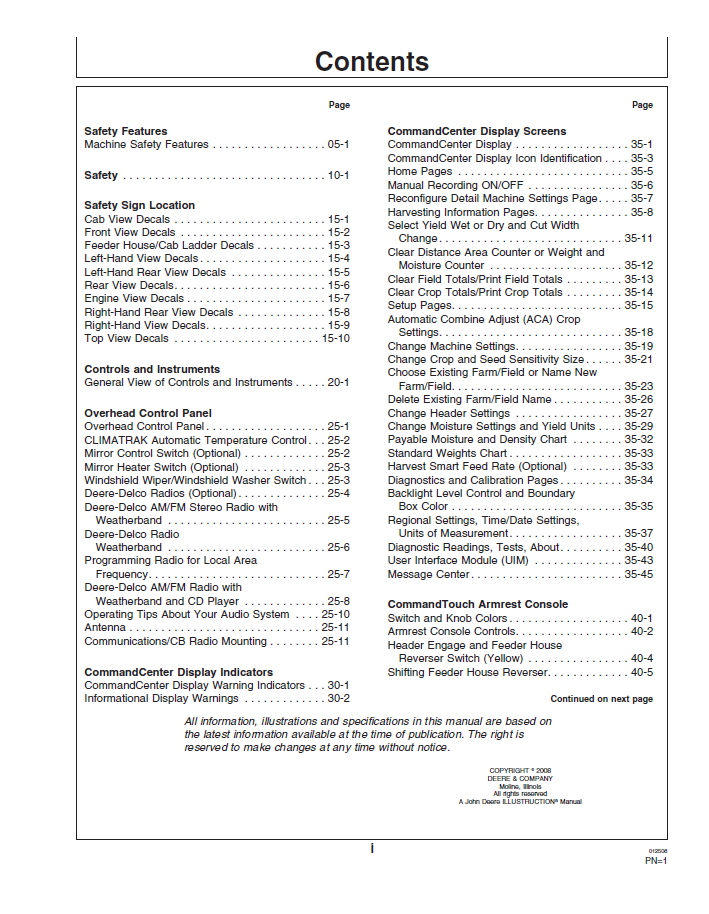 Download John Deere 9670 STS 9770 STS Combine Operator Manual | OMH229936